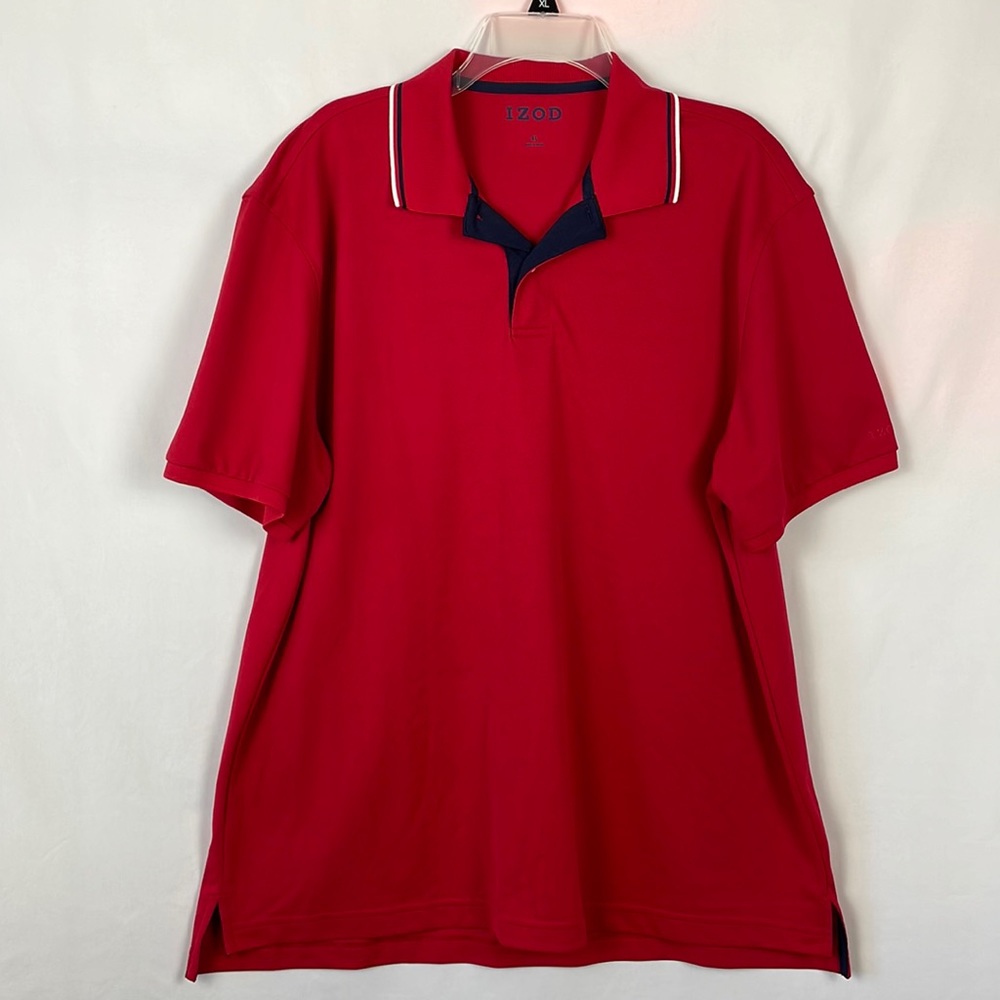 Like New! IZOD Men's Red Short Sleeve Polo Golf Shirt - Size XL